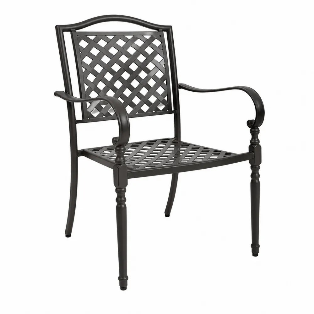 Krzesło ogrodowe metalowe czarne 60x60x90 cm