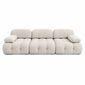 Sofa modułowa 3-częściowa tkanina bouclé beżowa