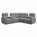 Modułowa sofa narożna 5-osobowa z funkcją relaksu, tkanina szara