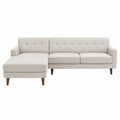 Sofa narożna z szezlongiem, tkanina, beżowa, 260x160x85 cm
