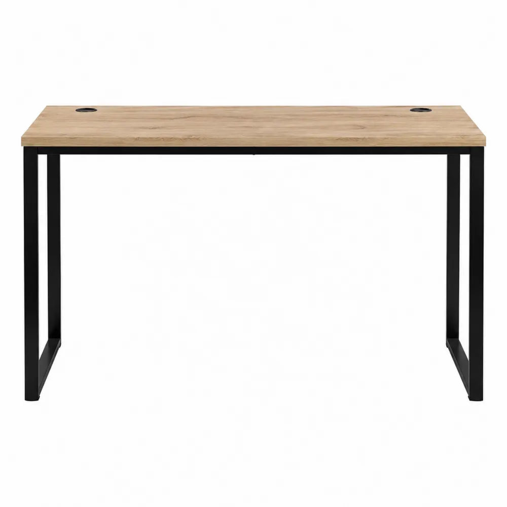 Biurko prostokątne MDF 120x60x75 cm dąb/czarny
