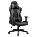 Fotel gamingowy z ekoskóry czarny z regulacją 135 cm