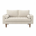 Sofa dwuosobowa z tkaniny kremowa 150 cm