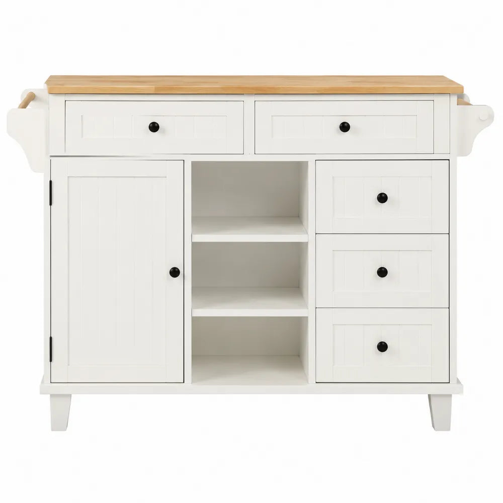 Kredens biały z blatem drewnianym MDF 124 cm