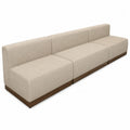 Sofa modułowa 3-częściowa drewno i tkanina beżowa
