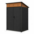 Metalowy domek ogrodowy na narzędzia 213x130x185 cm stal czarno-brązowy