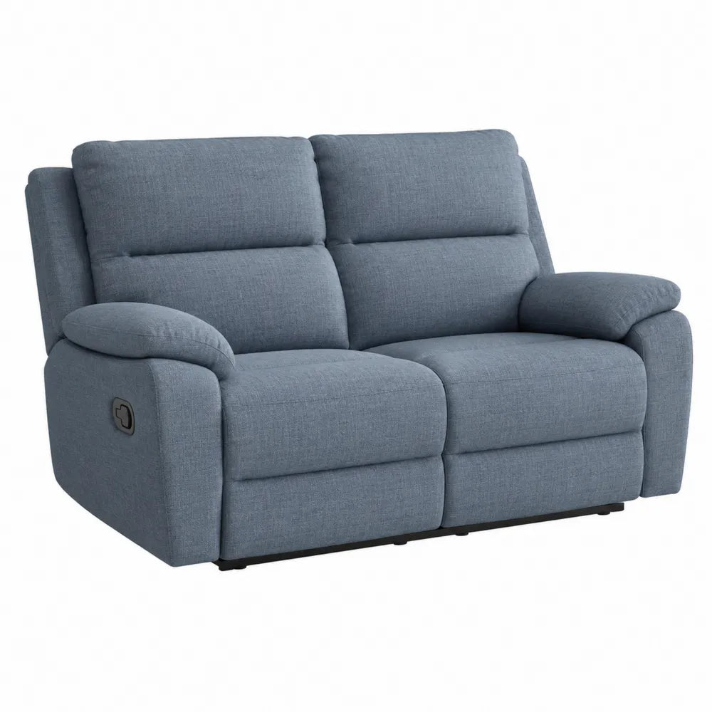 Dwuosobowa Sofa Rozkładana Niebieska z Tkaniny Poliestrowej