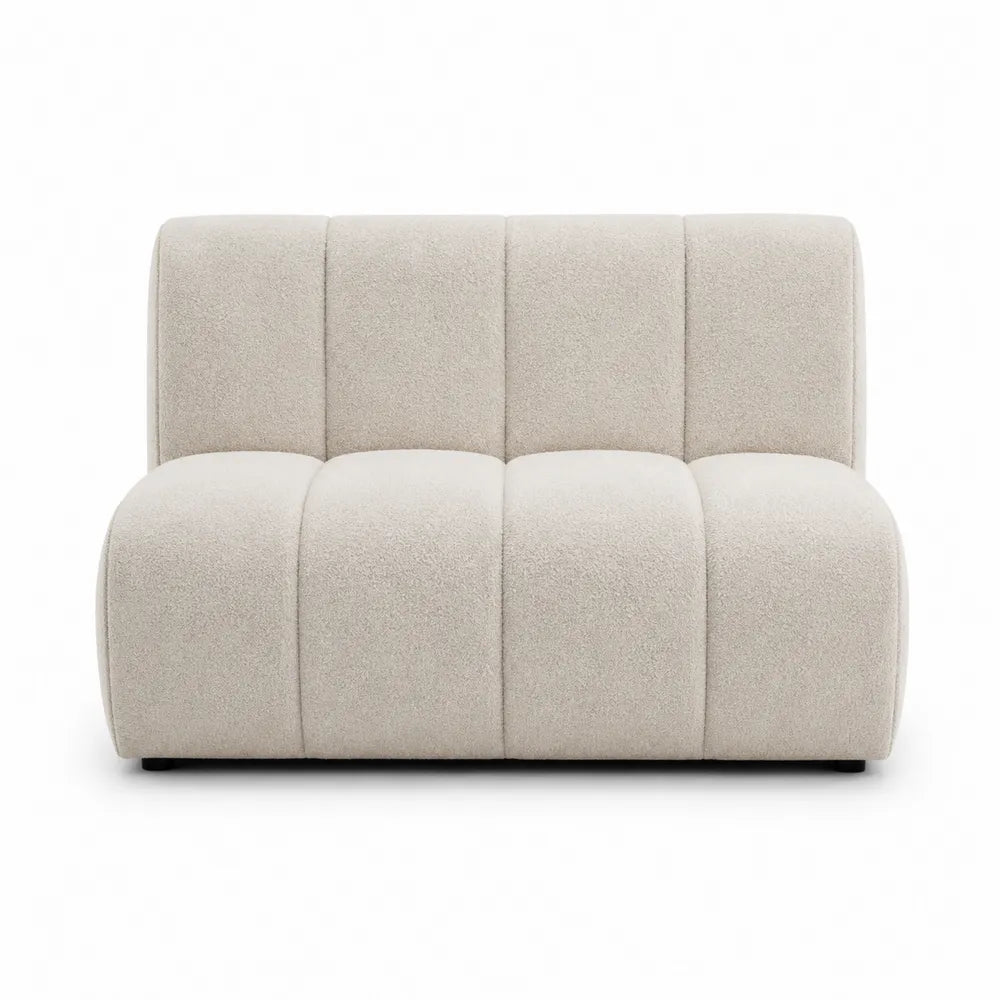 Sofa dwuosobowa z tkaniny 140cm kremowa