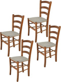 Zestaw krzeseł, Tommychairs 4-częściowy, tapicerowane, drewno, do jadalni i do kuchni