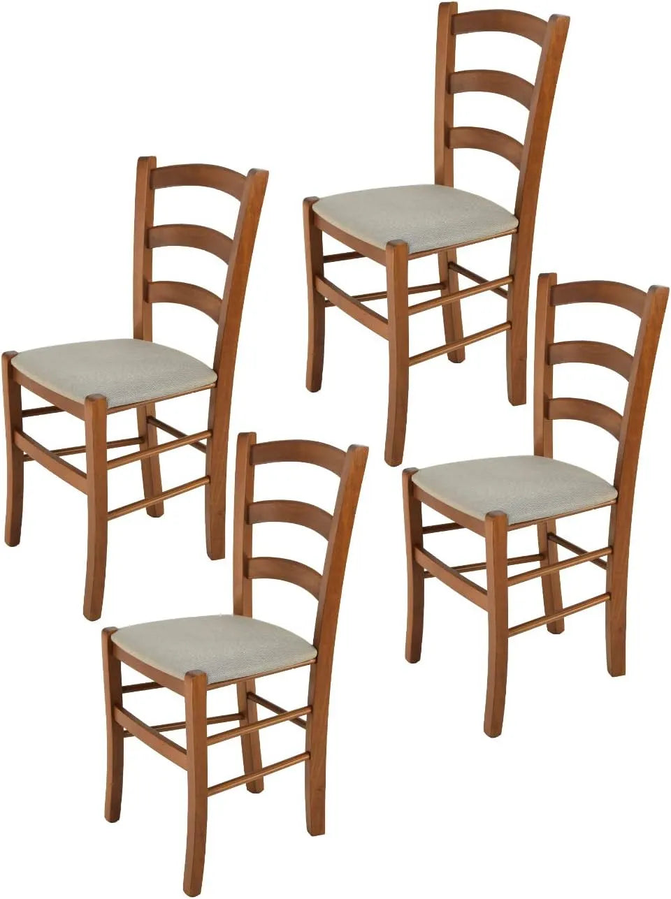 Zestaw krzeseł, Tommychairs 4-częściowy, tapicerowane, drewno, do jadalni i do kuchni