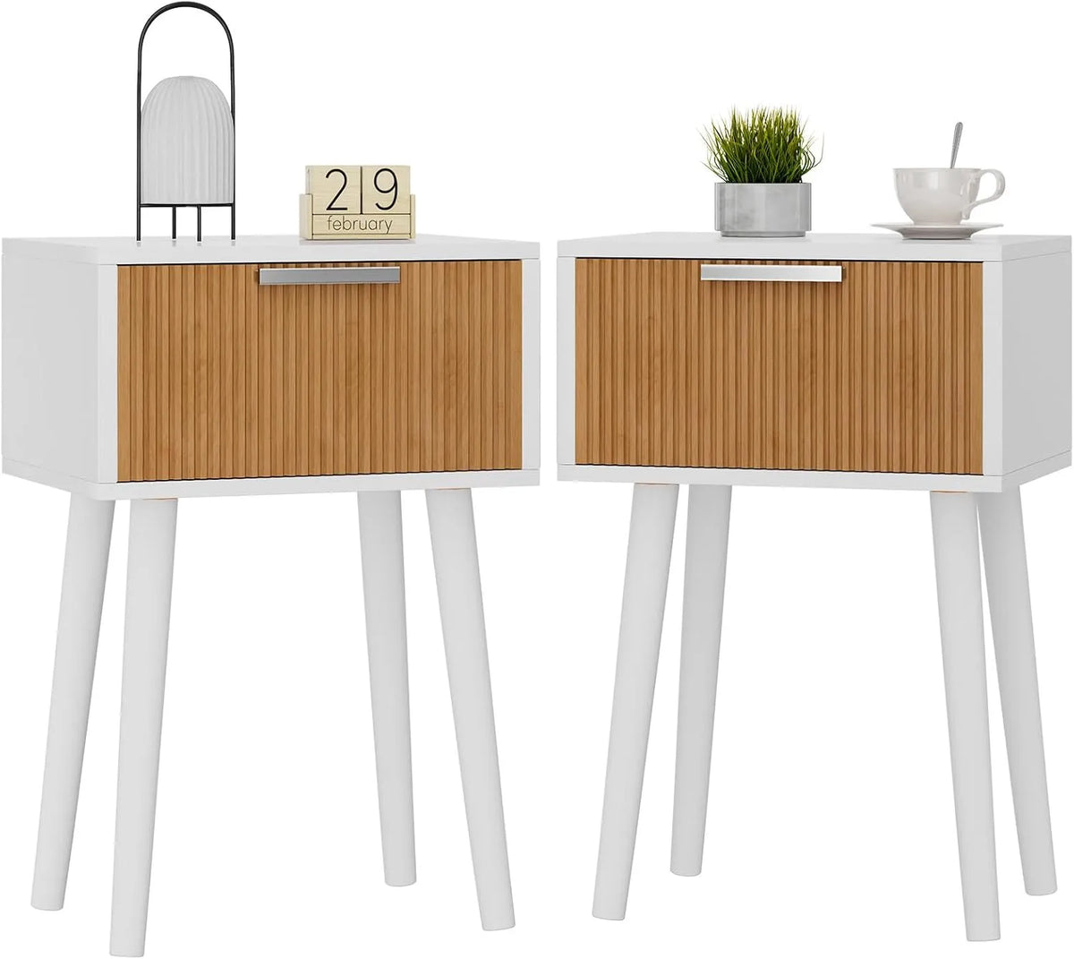 Stolik kawowy, YMYNY HST014WN-2, 35 x 27 x 53 cm, kolor biały, do sypialni