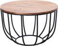 Kawowy Sheesham Lite drewno/Metal 60x39x60 cm Stolik w, 60x39x60 cm, lite drewno i metal, do salonu