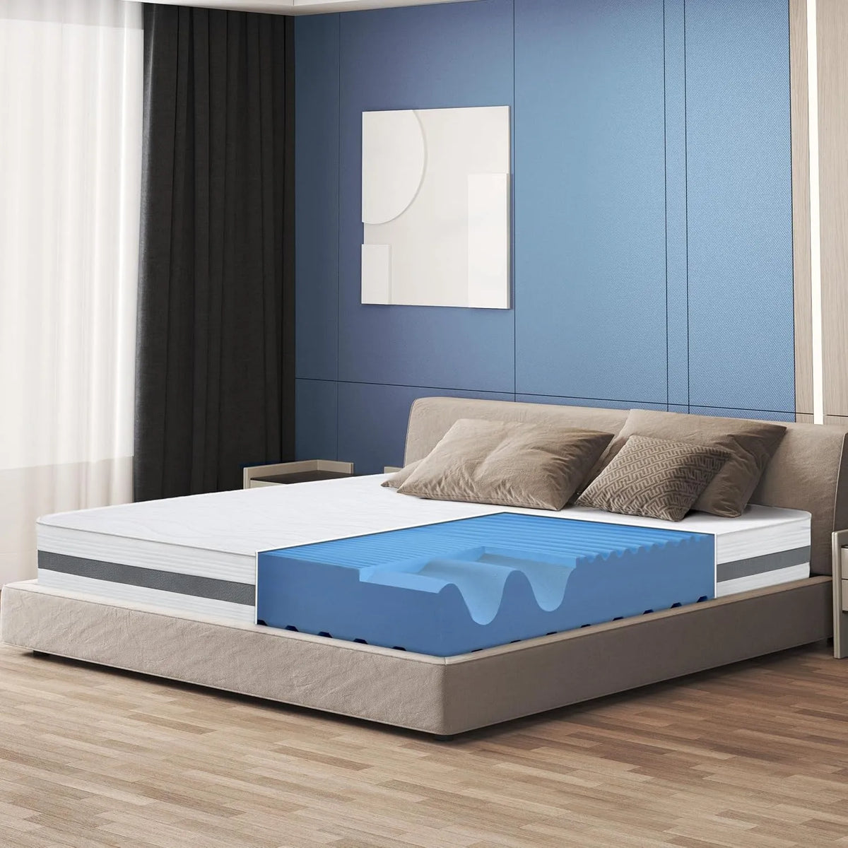 Materac, 20cm, 90 x 200 cm, pianka, materac do sypialni