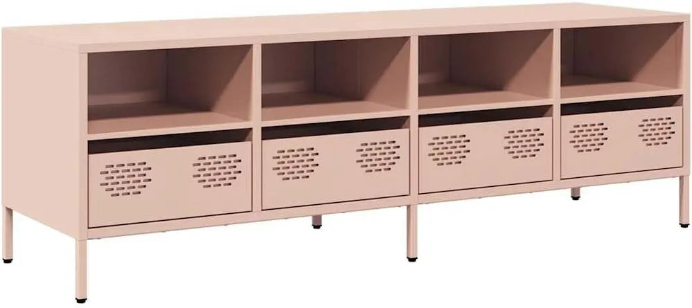 Szafka RTV, 135x39x43, 135x39x43,5 cm, stal, kolor różowy