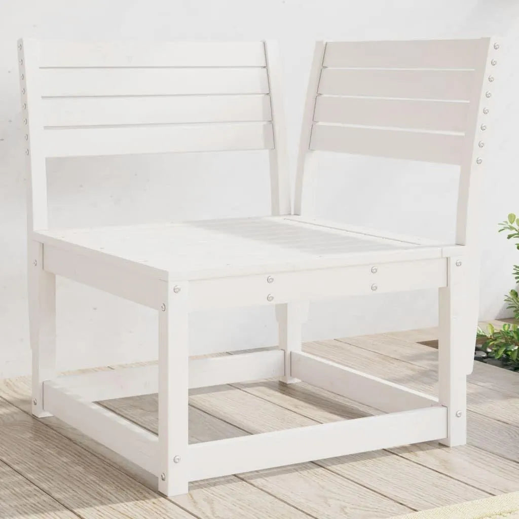 Sofa narożna, 73 x 73 x 78 cm, drewno sosnowe i lite drewno, kolor biały, do ogrodu i na taras