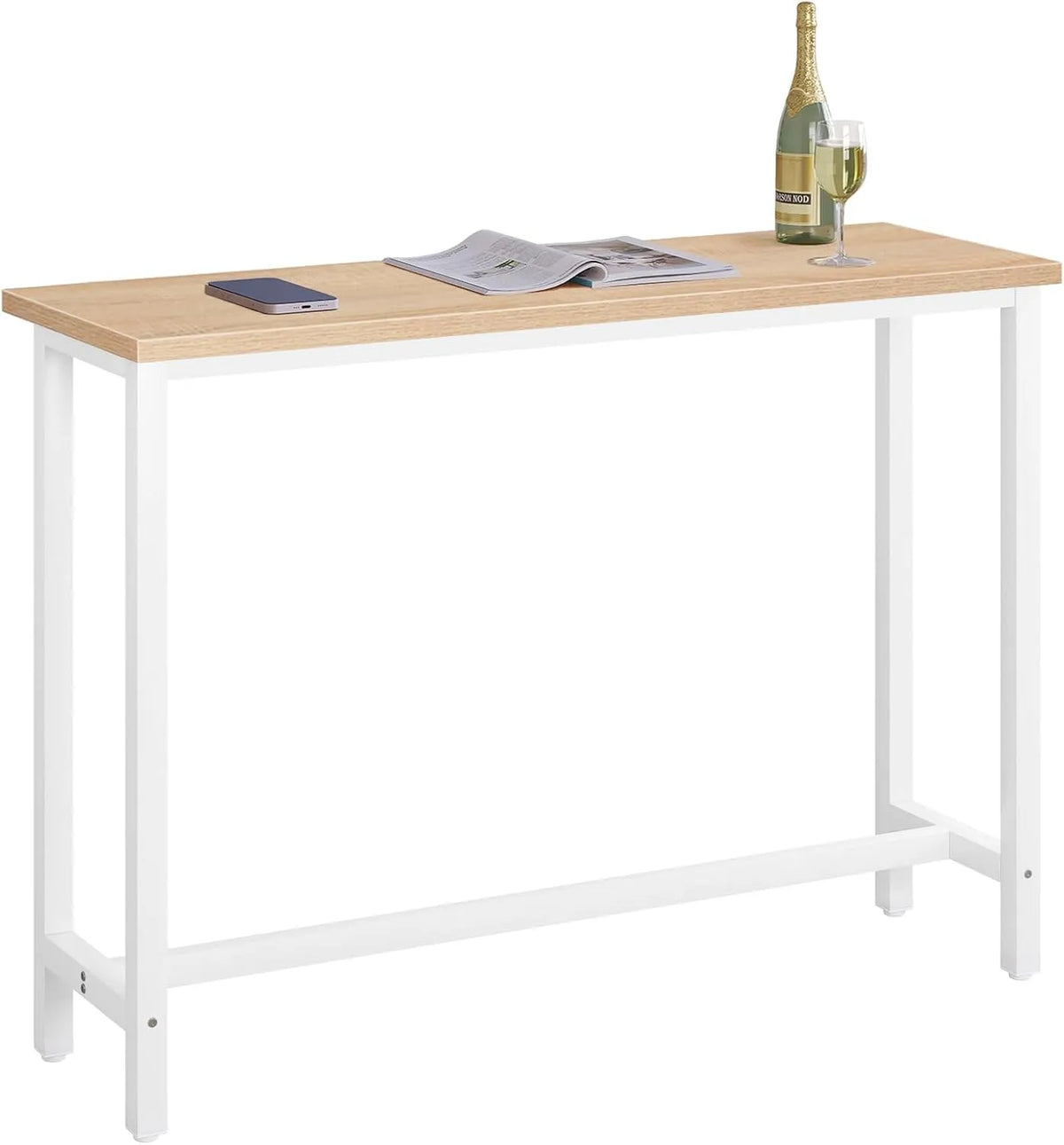 Stół do jadalni, 1 x stolik barowy, stolik bistro, 140 x 100 x 40 cm, płyta MDF i metal, do jadalni