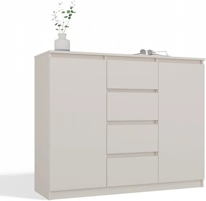 Komoda, CDF, 120x40x97 cm, 4 szuflady, 2 drzwi, do salonu i do sypialni