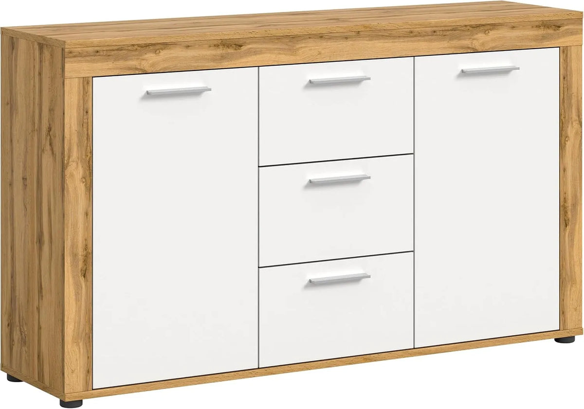 Kredens, Wohnen Jam X8BK6T01, 125 x 80 x 35 cm, kolor biały, do salonu