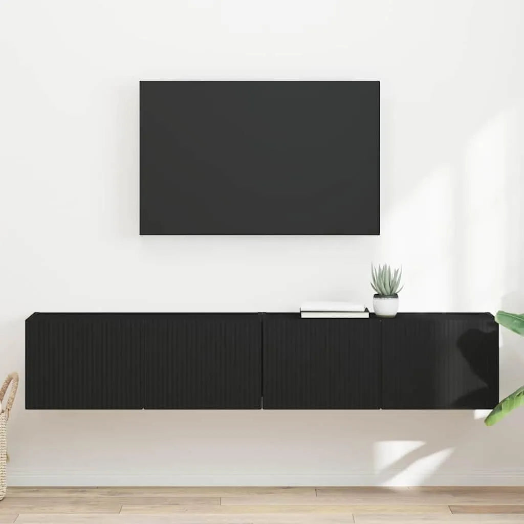 Szafka RTV, 60 x 31 x 29,5 cm, montaż ścienny, materiał drewnopochodny, kolor czarny, do salonu