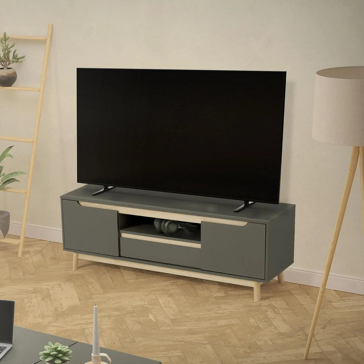 Szafka RTV, 120x40x46, 120x40x46 cm, 2 drzwi, kolor naturalny, do salonu