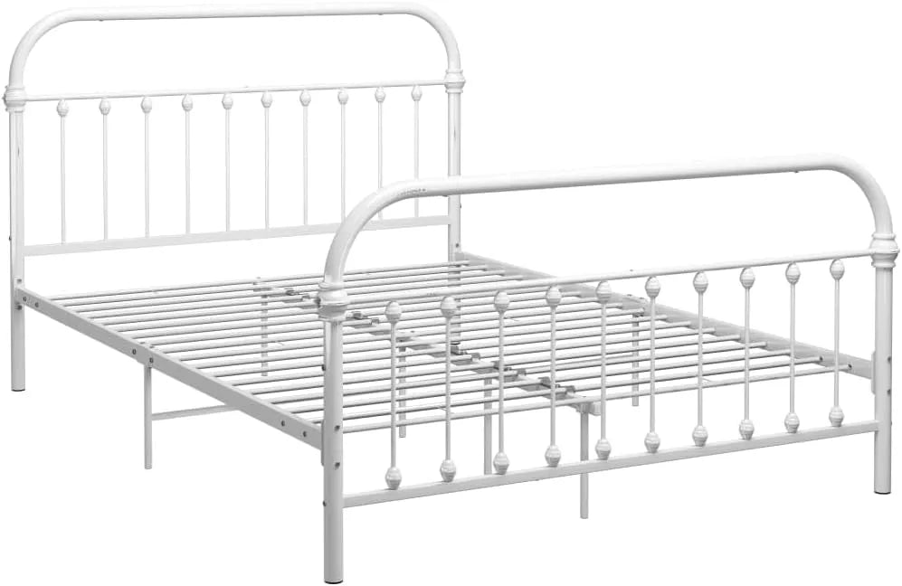 Łóżko, Rama, 120 x 200 cm, metal, kolor biały, mebel do sypialni