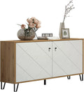 Kredens, trendteam smart living - Touch, 123 x 76 x 40 cm, 2 drzwi, 4 półki, metal, kolor biały, do salonu