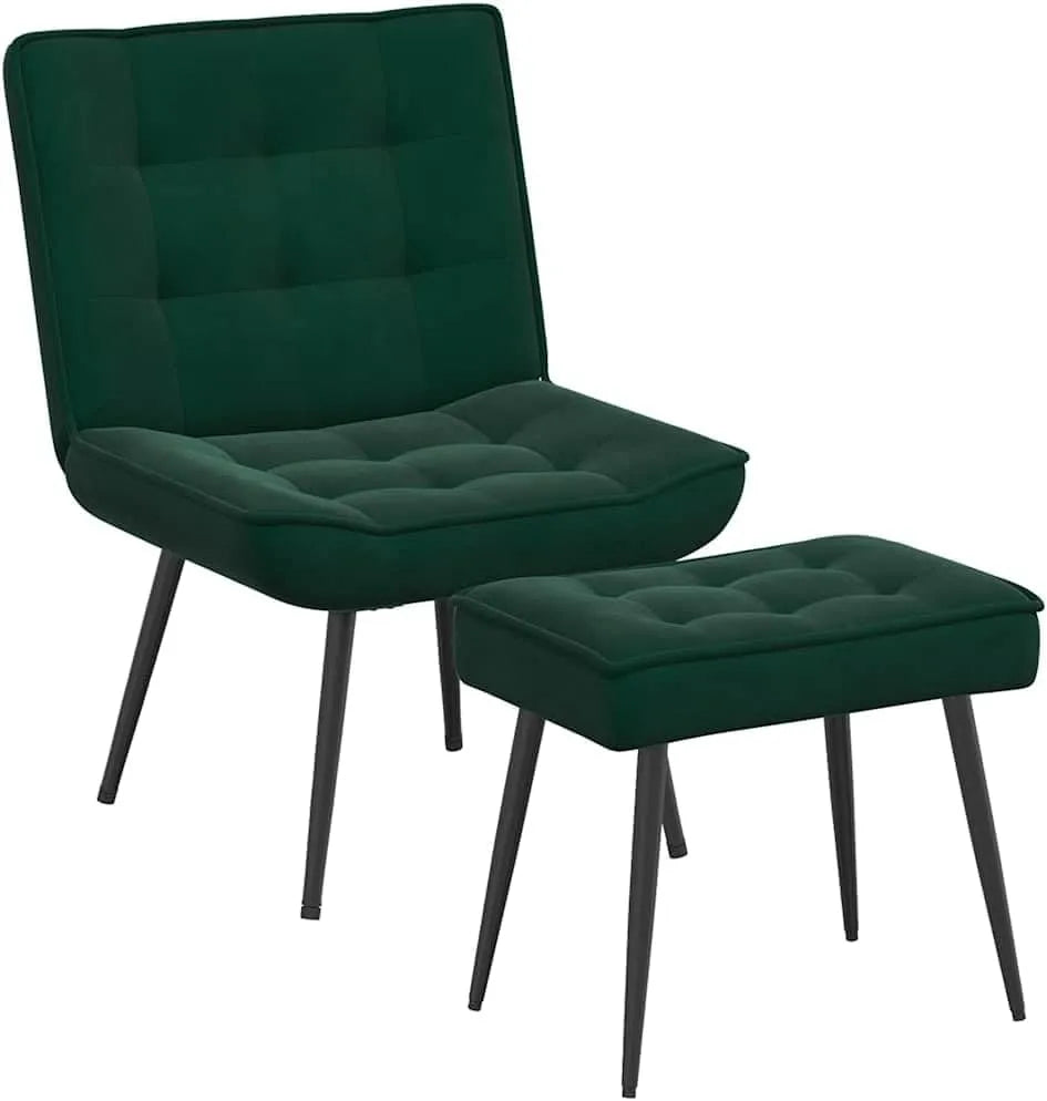 Fotel, Ciemnozielony aksamit, 64 x 74 x 84 cm, metal i aksamit